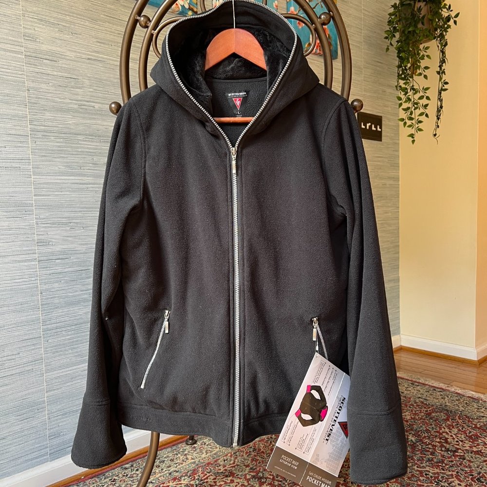 NWT SCOTTeVEST Chloe Hoodie Jacket for Women 14 Hidden Pockets Fleece Zip Up